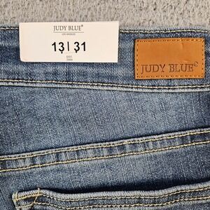 New Judy Blue Skinny Fit Mid Rise Distressed Ripped Jeans Women Size 13 31